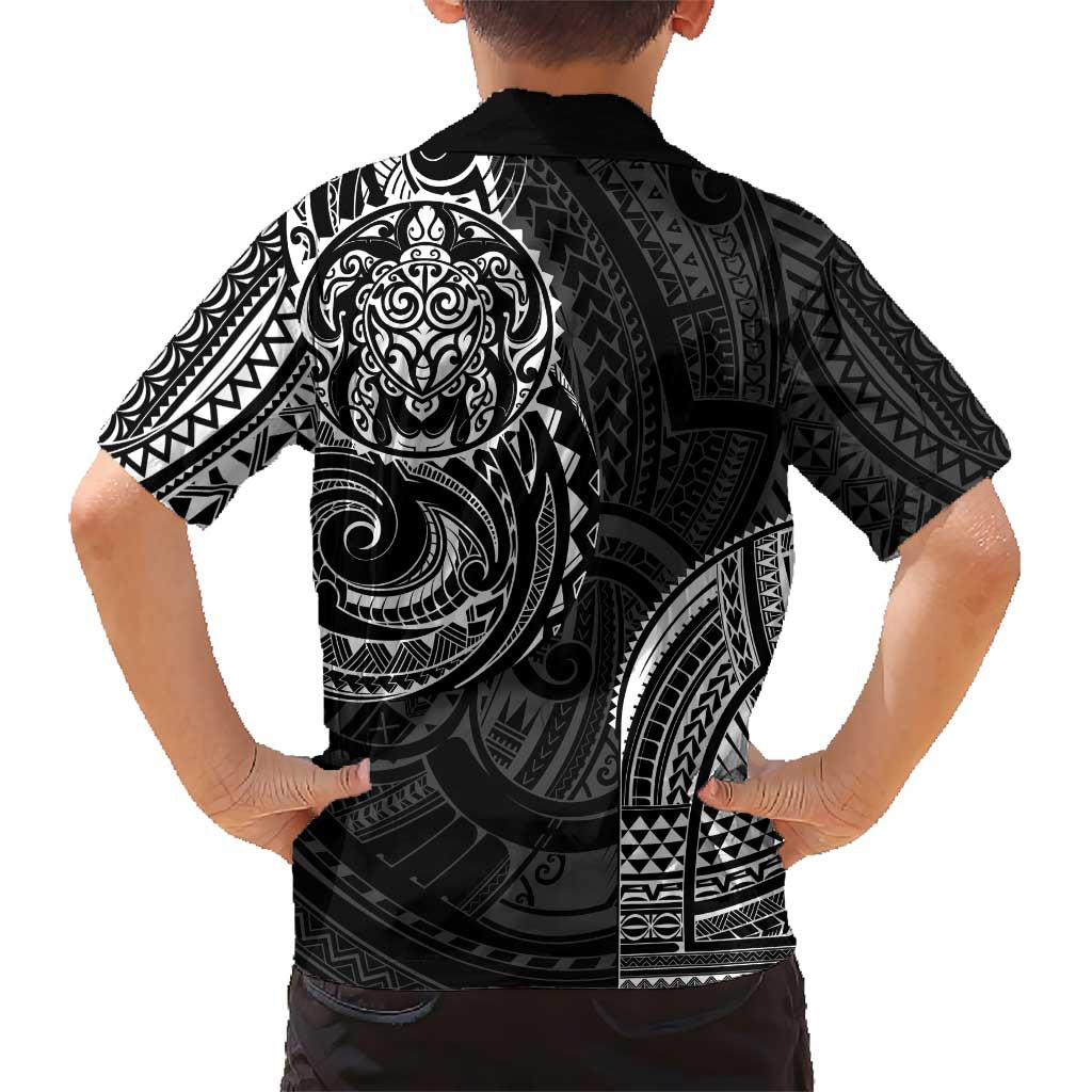 Polynesian Turtle Tribal Tattoo Kid Hawaiian Shirt Black Style LT9 - Polynesian Pride
