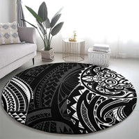 Polynesian Turtle Tribal Tattoo Round Carpet Black Style