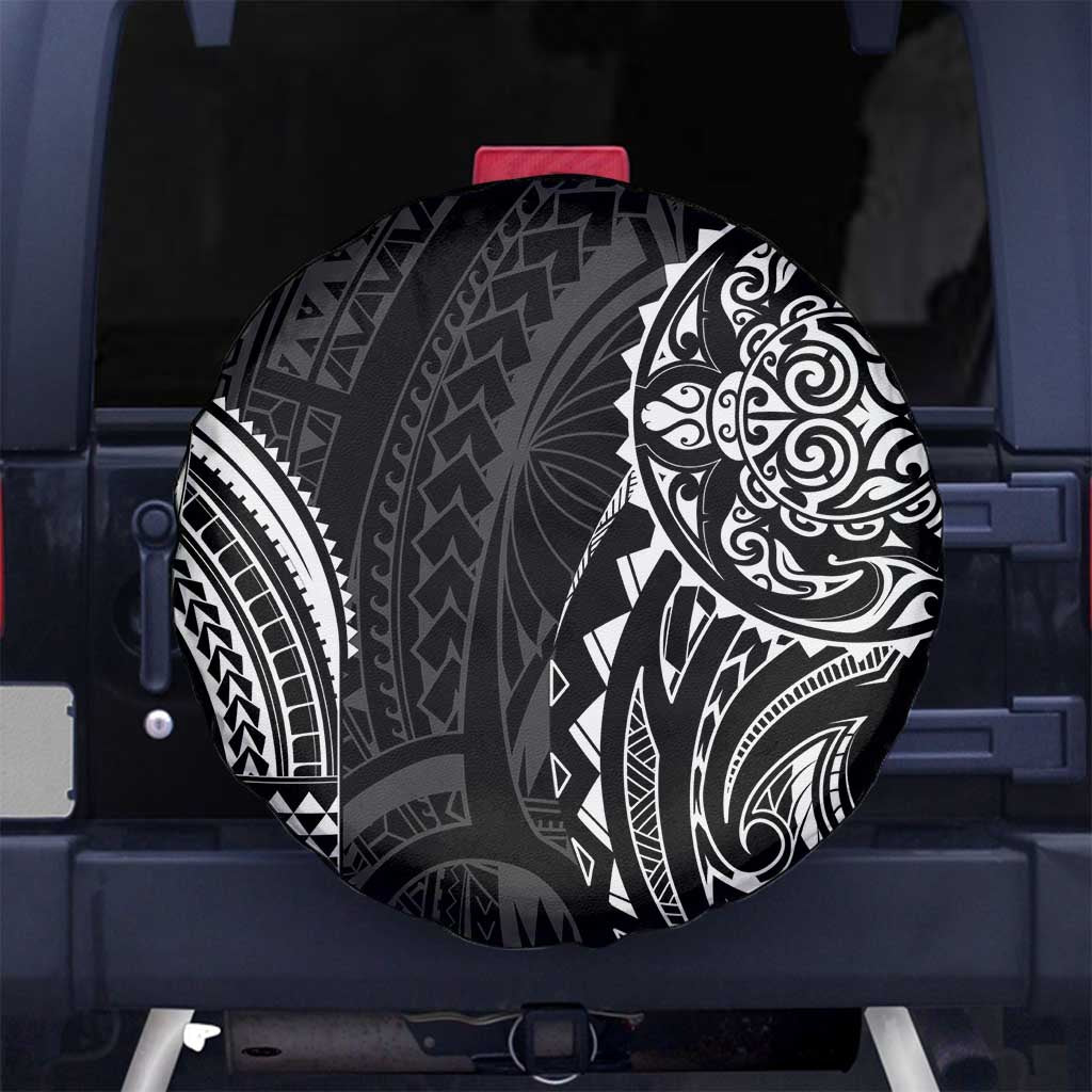 Polynesian Turtle Tribal Tattoo Spare Tire Cover Black Style