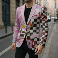 Personalized Japanese Kawaii Sushi Roll Blazer Wagara Palaka Pattern