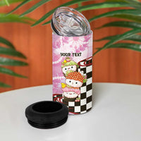 Personalized Japanese Kawaii Sushi Roll 4 in 1 Can Cooler Tumbler Wagara Palaka Pattern
