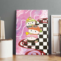 Personalized Japanese Kawaii Sushi Roll Canvas Wall Art Wagara Palaka Pattern