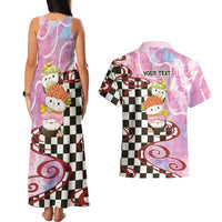 Personalized Japanese Kawaii Sushi Roll Couples Matching Tank Maxi Dress and Hawaiian Shirt Wagara Palaka Pattern LT9 - Polynesian Pride