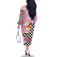 Personalized Japanese Kawaii Sushi Roll Family Matching Off The Shoulder Long Sleeve Dress and Hawaiian Shirt Wagara Palaka Pattern LT9 - Polynesian Pride