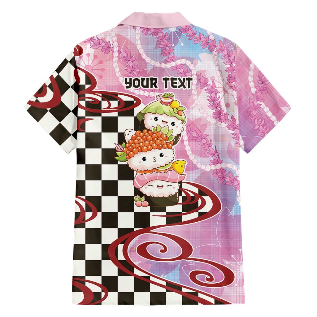 Personalized Japanese Kawaii Sushi Roll Hawaiian Shirt Wagara Palaka Pattern