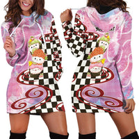 Personalized Japanese Kawaii Sushi Roll Hoodie Dress Wagara Palaka Pattern LT9 - Polynesian Pride