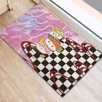 Personalized Japanese Kawaii Sushi Roll Rubber Doormat Wagara Palaka Pattern