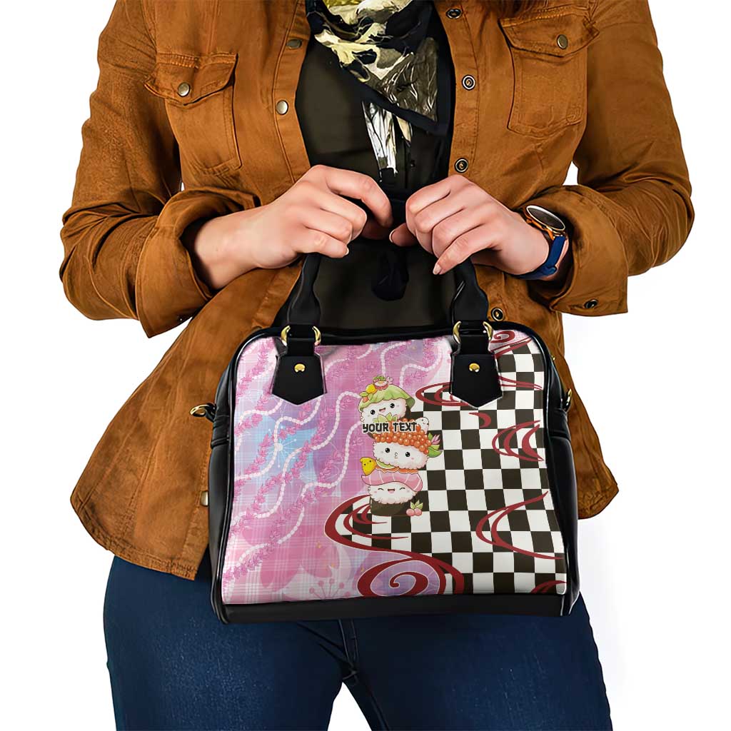 Personalized Japanese Kawaii Sushi Roll Shoulder Handbag Wagara Palaka Pattern