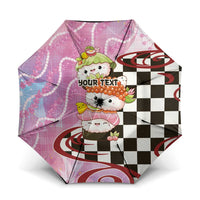 Personalized Japanese Kawaii Sushi Roll Umbrella Wagara Palaka Pattern