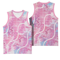 Japanese Koi Fish Basketball Jersey Pink Wagara Palaka Honohono Pikake Lei LT9 - Polynesian Pride