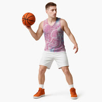 Japanese Koi Fish Basketball Jersey Pink Wagara Palaka Honohono Pikake Lei LT9 - Polynesian Pride