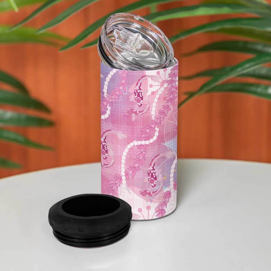 Japanese Koi Fish 4 in 1 Can Cooler Tumbler Pink Wagara Palaka Honohono Pikake Lei LT9 - Polynesian Pride