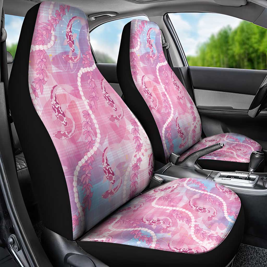 Japanese Koi Fish Car Seat Cover Pink Wagara Palaka Honohono Pikake Lei LT9 - Polynesian Pride