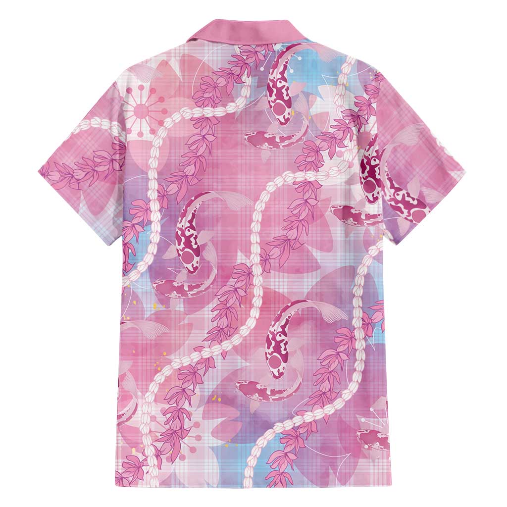 Japanese Koi Fish Family Matching Tank Maxi Dress and Hawaiian Shirt Pink Wagara Palaka Honohono Pikake Lei LT9 - Polynesian Pride