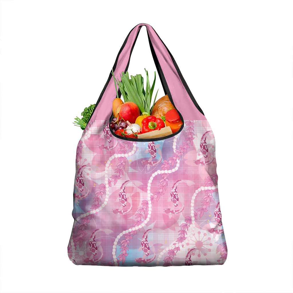 Japanese Koi Fish Grocery Bag Pink Wagara Palaka Honohono Pikake Lei