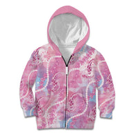 Japanese Koi Fish Kid Hoodie Pink Wagara Palaka Honohono Pikake Lei LT9 Zip Hoodie Pink - Polynesian Pride