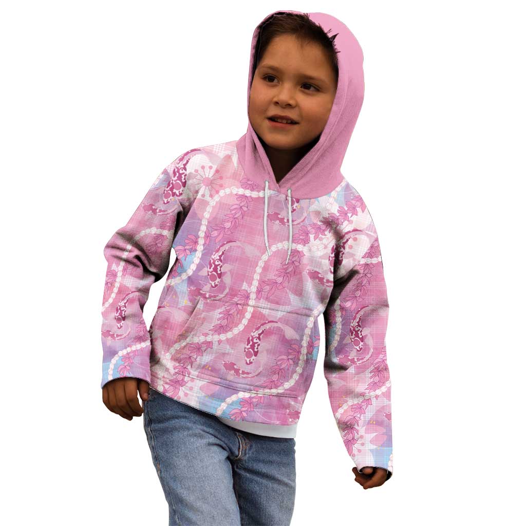 Japanese Koi Fish Kid Hoodie Pink Wagara Palaka Honohono Pikake Lei LT9 - Polynesian Pride