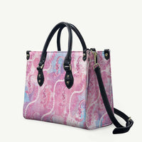 Japanese Koi Fish Leather Bag Pink Wagara Palaka Honohono Pikake Lei LT9 Pink - Polynesian Pride