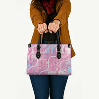 Japanese Koi Fish Leather Bag Pink Wagara Palaka Honohono Pikake Lei LT9 - Polynesian Pride