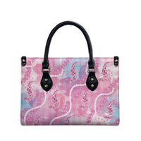 Japanese Koi Fish Leather Bag Pink Wagara Palaka Honohono Pikake Lei LT9 - Polynesian Pride