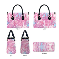 Japanese Koi Fish Leather Bag Pink Wagara Palaka Honohono Pikake Lei LT9 - Polynesian Pride