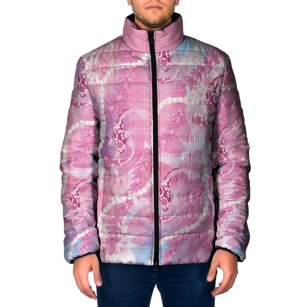 Japanese Koi Fish Padded Jacket Pink Wagara Palaka Honohono Pikake Lei