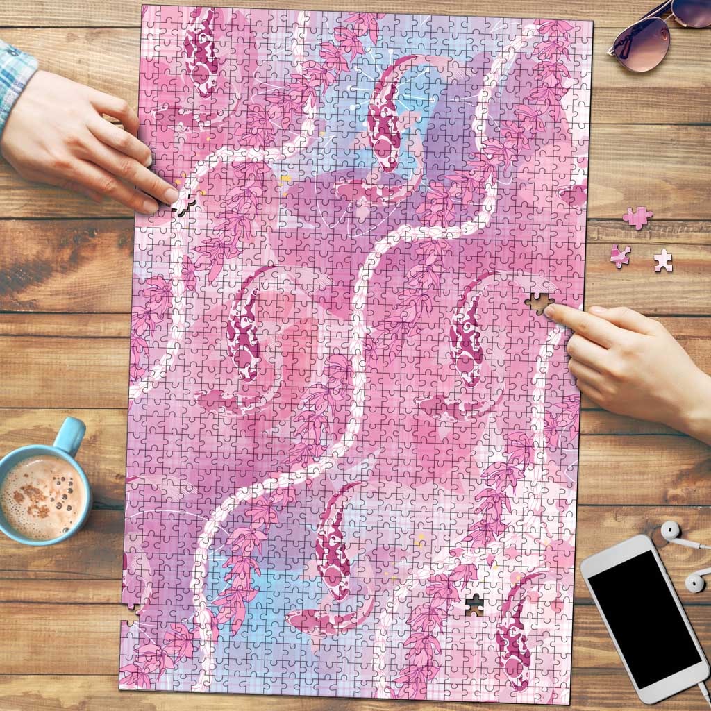 Japanese Koi Fish Puzzle Pink Wagara Palaka Honohono Pikake Lei