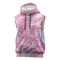 Japanese Koi Fish Sleeveless Hoodie Pink Wagara Palaka Honohono Pikake Lei LT9 Pink - Polynesian Pride