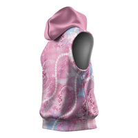 Japanese Koi Fish Sleeveless Hoodie Pink Wagara Palaka Honohono Pikake Lei LT9 - Polynesian Pride