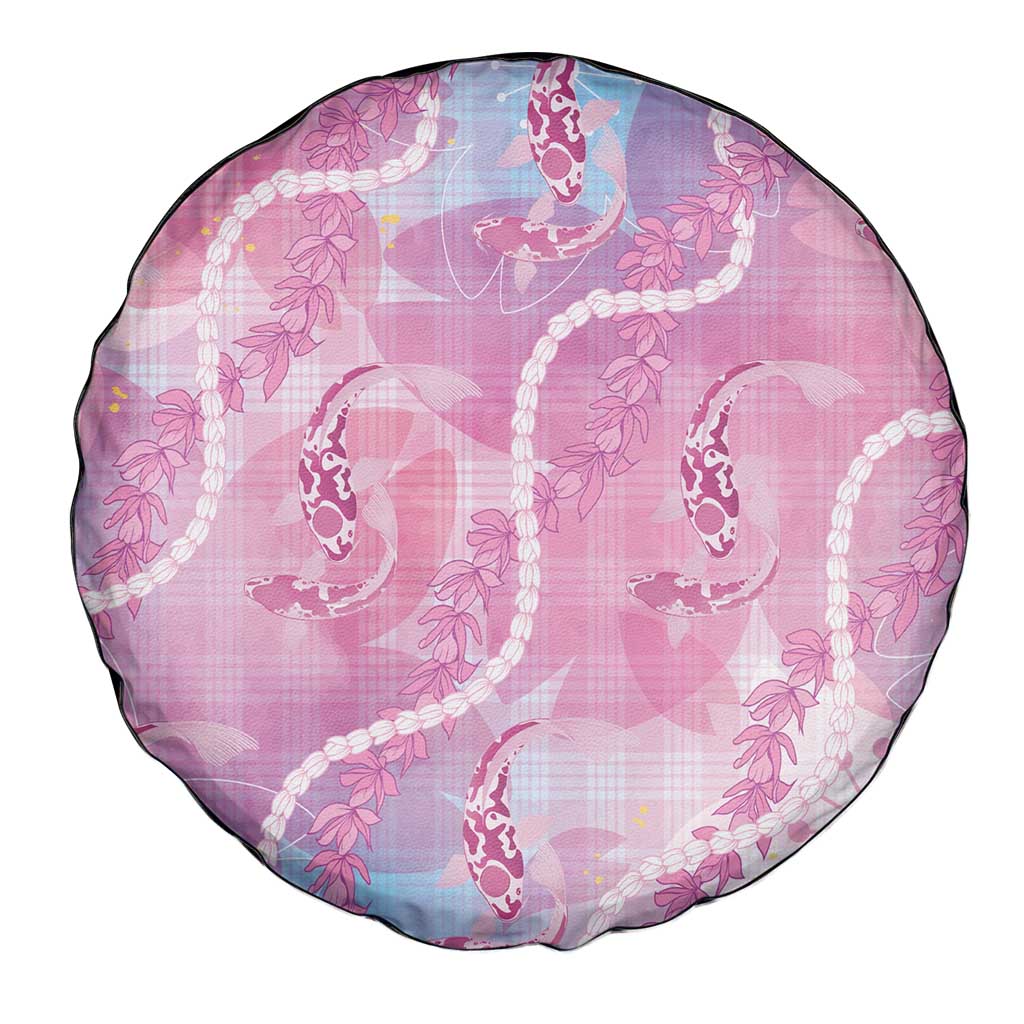 Japanese Koi Fish Spare Tire Cover Pink Wagara Palaka Honohono Pikake Lei LT9 - Polynesian Pride