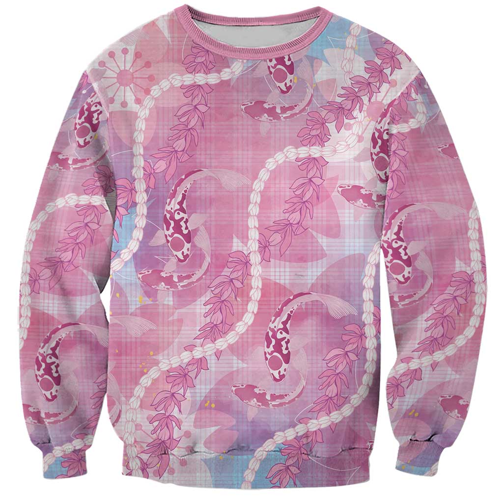 Japanese Koi Fish Sweatshirt Pink Wagara Palaka Honohono Pikake Lei
