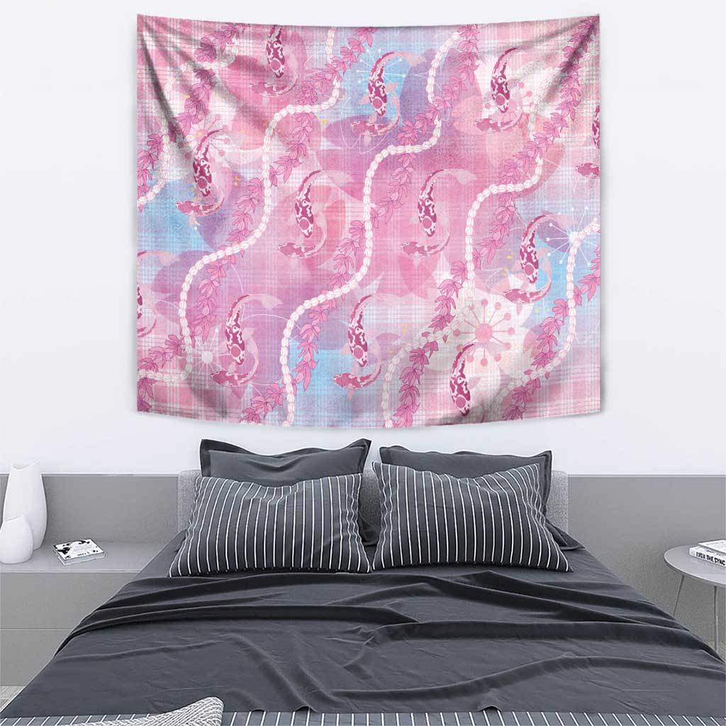 Japanese Koi Fish Tapestry Pink Wagara Palaka Honohono Pikake Lei