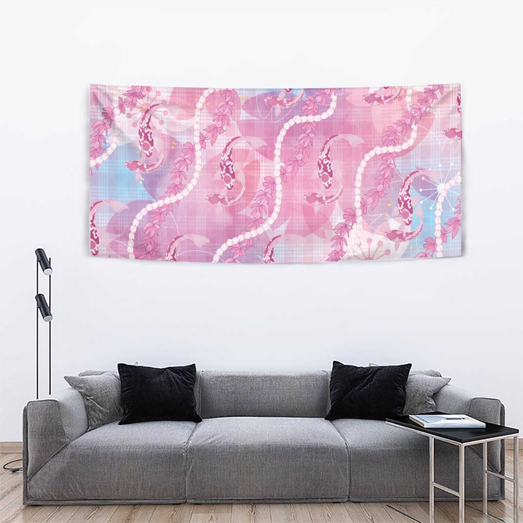 Japanese Koi Fish Tapestry Pink Wagara Palaka Honohono Pikake Lei