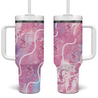 Japanese Koi Fish Tumbler With Handle Pink Wagara Palaka Honohono Pikake Lei