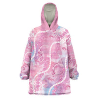 Japanese Koi Fish Wearable Blanket Hoodie Pink Wagara Palaka Honohono Pikake Lei LT9 One Size Pink - Polynesian Pride