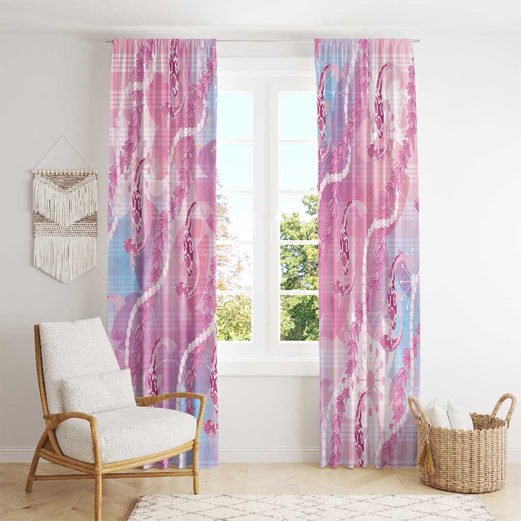 Japanese Koi Fish Window Curtain Pink Wagara Palaka Honohono Pikake Lei