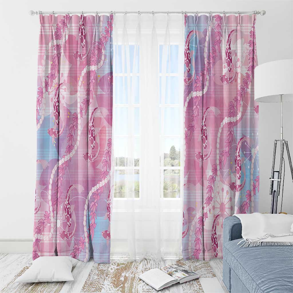 Japanese Koi Fish Window Curtain Pink Wagara Palaka Honohono Pikake Lei