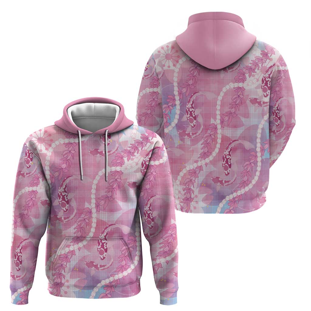 Japanese Koi Fish Zip Hoodie Pink Wagara Palaka Honohono Pikake Lei LT9 - Polynesian Pride