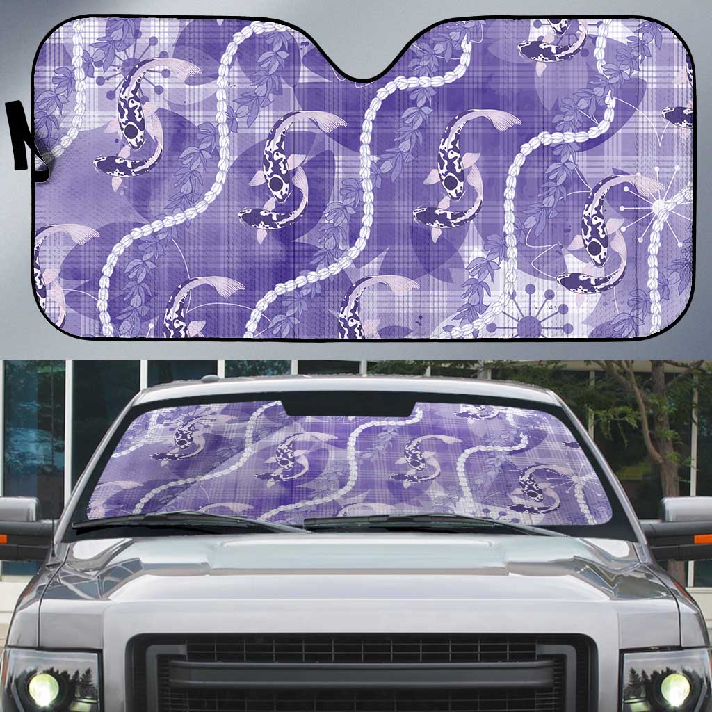 Japanese Koi Fish Auto Sun Shade Purple Wagara Palaka Honohono Pikake Lei