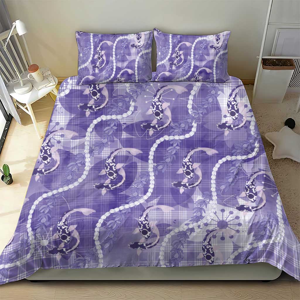 Japanese Koi Fish Bedding Set Purple Wagara Palaka Honohono Pikake Lei