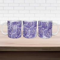 Japanese Koi Fish Ceramic Mug Purple Wagara Palaka Honohono Pikake Lei