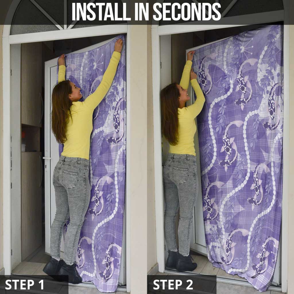 Japanese Koi Fish Door Cover Purple Wagara Palaka Honohono Pikake Lei LT9 - Polynesian Pride