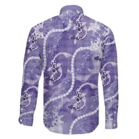 Japanese Koi Fish Family Matching Off Shoulder Maxi Dress and Hawaiian Shirt Purple Wagara Palaka Honohono Pikake Lei LT9 - Polynesian Pride