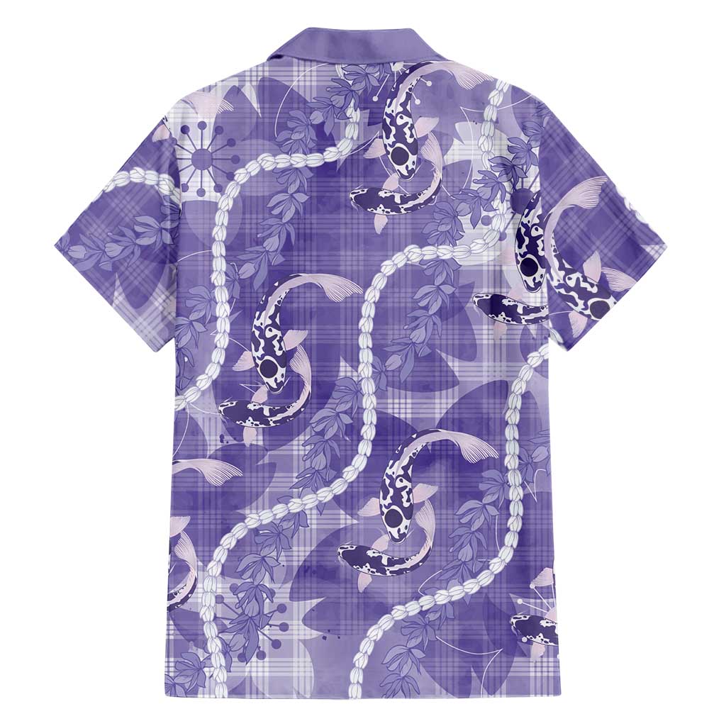 Japanese Koi Fish Family Matching Tank Maxi Dress and Hawaiian Shirt Purple Wagara Palaka Honohono Pikake Lei LT9 - Polynesian Pride