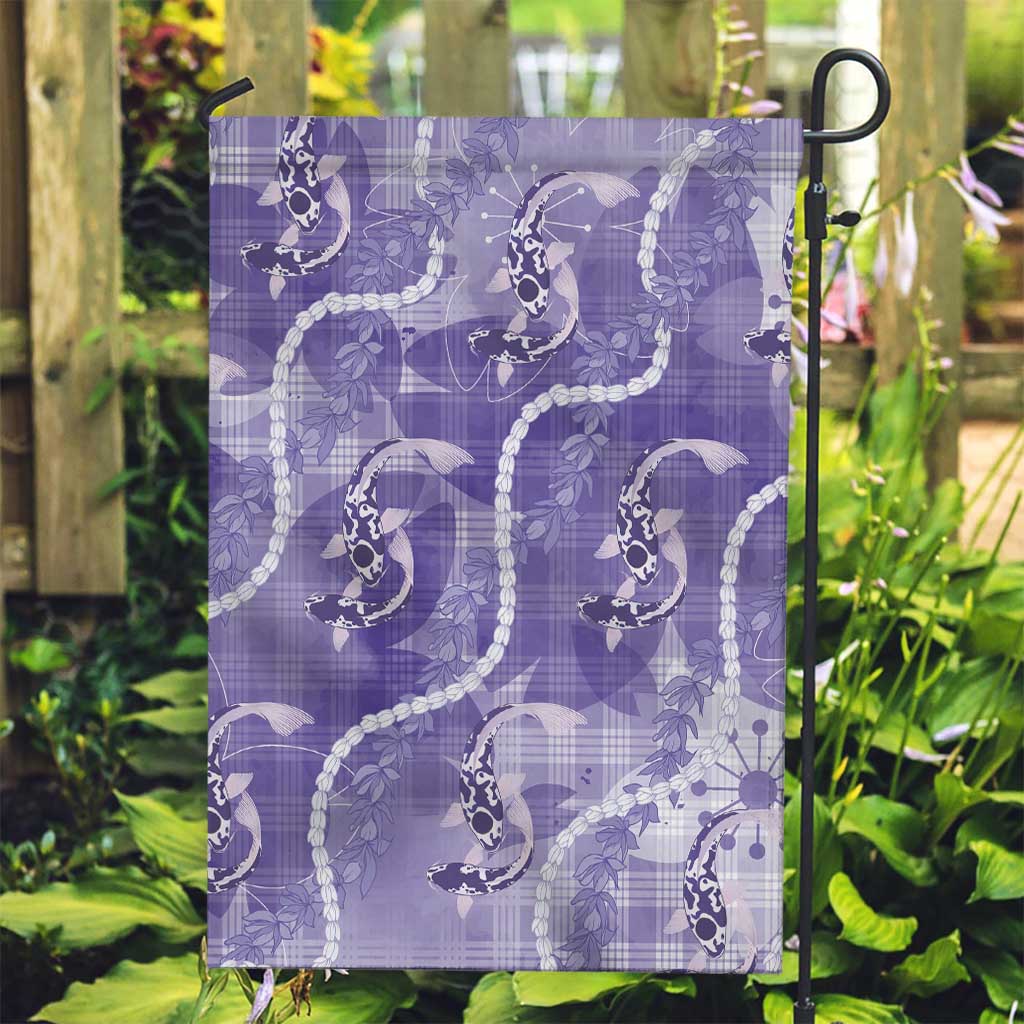 Japanese Koi Fish Garden Flag Purple Wagara Palaka Honohono Pikake Lei LT9 Garden Flag Purple - Polynesian Pride