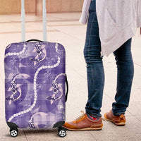 Japanese Koi Fish Luggage Cover Purple Wagara Palaka Honohono Pikake Lei LT9 Purple - Polynesian Pride