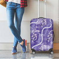 Japanese Koi Fish Luggage Cover Purple Wagara Palaka Honohono Pikake Lei LT9 - Polynesian Pride