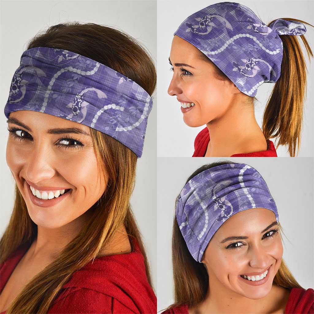 Japanese Koi Fish Neck Gaiter Purple Wagara Palaka Honohono Pikake Lei