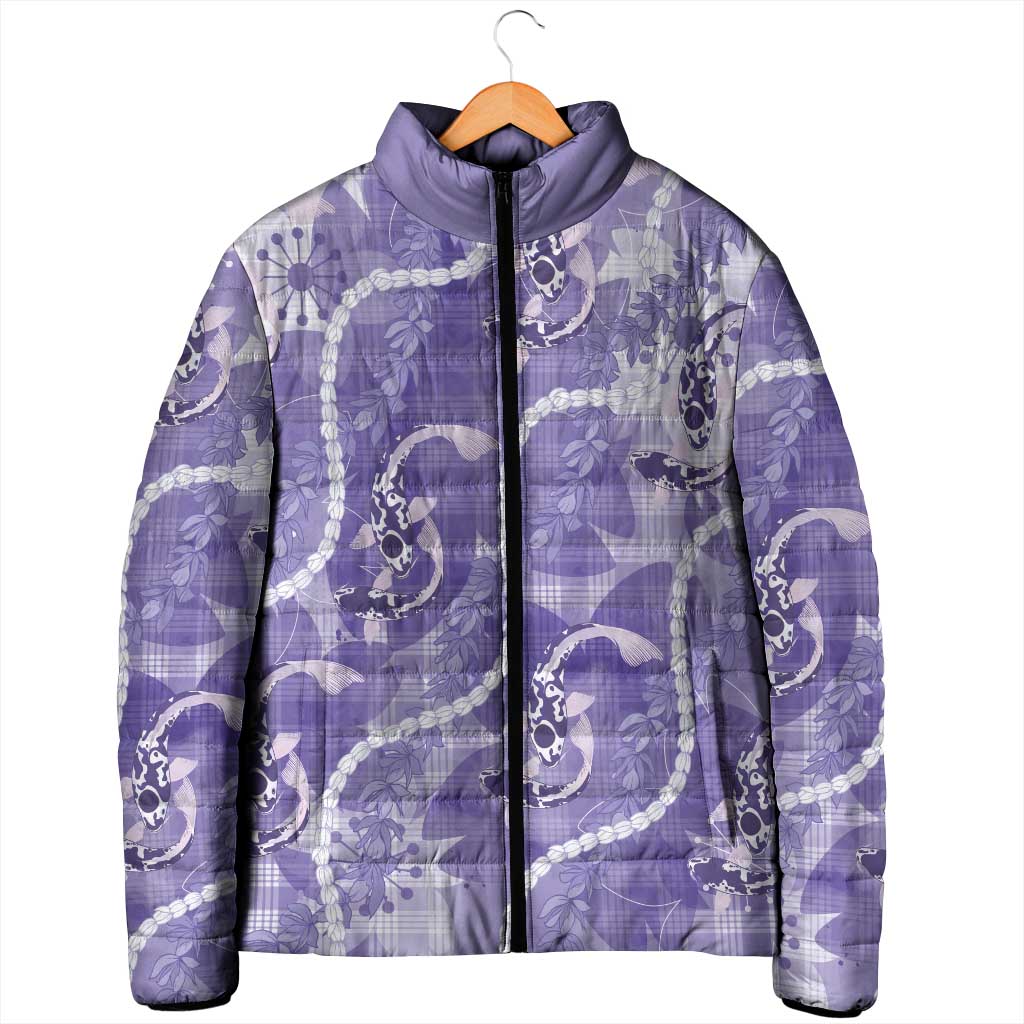 Japanese Koi Fish Padded Jacket Purple Wagara Palaka Honohono Pikake Lei