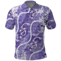 Japanese Koi Fish Polo Shirt Purple Wagara Palaka Honohono Pikake Lei LT9 Purple - Polynesian Pride